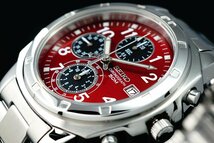 1円～ 1スタ セイコー 正規品 海外モデル SEIKO 逆輸入 ワインレッド 新品 1/20秒 高速クロノグラフ 腕時計 メンズ激レア入手困難 50m防水_画像1