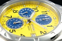 1円～ 1スタ セイコー 正規品 海外モデル SEIKO イエロー ブルー 逆輸入 100m防水 クロノグラフ 新品 腕時計 50ｍ防水メンズ激レア入手困難_画像2