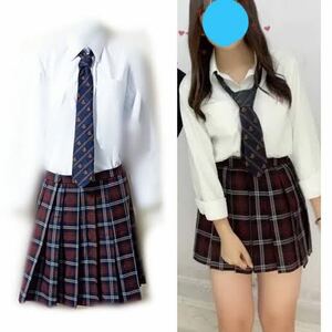 コスプレ制服　ブレザー　赤チェック　城郷