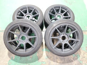 【引っ張り】ホイール＆タイヤ 165/50R15 7J+30 4H100 軽量 逆ゾリ 中古セット