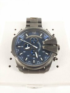 DIESEL diesel chronograph wristwatch DZ4329 mega chief quartz men's operation goods navy × blue battery replaced 