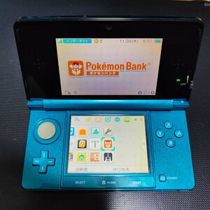 3DS SDカード ポケモンバンク ポケムーバー有 中古品 アクアブルー 動作確認済み OK 