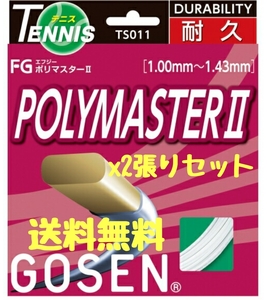 GOSEN ポリマスター2　高反発　高耐久　12.2Mノンパッケージ品 2張りセット　送料無料　即決【ゴーセン　扁平ポリガット】