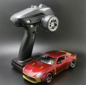 1/24スケール RCレースカー,金属シェル,ブラシ付きモーター,金属フレーム,リモコン付き,プロフェッショナルミニレーシングカー