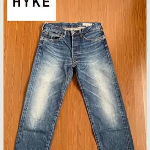 【匿名配送 送料無料】HYKE CLASSIC STRAIGHT JEANS ハイク クラシック ストレート ジーンズ キレイな縦落ち アタリ チェーンステッチ 赤耳