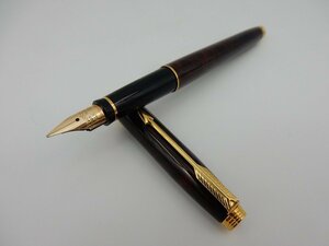 美品 PARKER パーカー 75 万年筆 14Kペン先 マーブルラッカー・ゴールド M 1