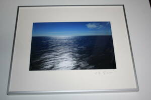 風景写真家■古市 智之■写真 小笠原諸島 海 波　額装 直筆サイン フォト カラー写真 自然 