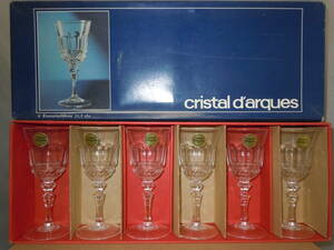 ◆cristal d'arques　ワイングラスセット　直径約6.5ｃｍ×高さ15ｃｍ※現状品■８０