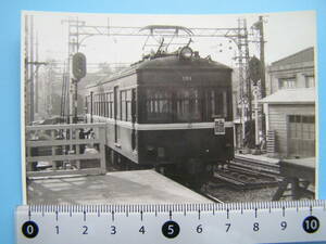 (J51)224 写真 古写真 電車 鉄道 鉄道写真 京王 京王電鉄 臨時 101号 昭和34年2月25日 渋谷 はがれた跡が薄くなっています 京王帝都電鉄