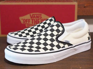 新品 10.0 28.0cm USA企画 VANS CLASSIC SLIP-ON CHECKERBOARD BLACK/WHITE バンズ ヴァンズ クラシック スリッポン チェッカー