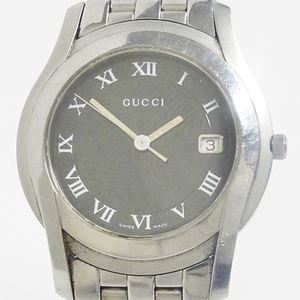 10 28-587045-22 [Y] グッチ GUCCI 5500M Gクラス ブラック クォーツ QZ メンズ 腕時計 名28