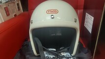 TT&CO スーパーマグナム アイボリー ラバートリム アイボリー ジェットヘルメット 当時 ビンテージ BELL BUCO レトロ TT05 JIVT 461791_画像2