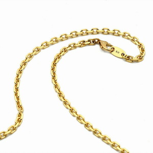  chain necklace 18 gold yellow gold 4 surface cut small legume chain width 3.3mml.K18YG k18 18k precious metal jewelry lady's men's 