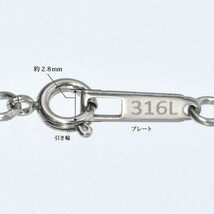 ブレスレット チェーン サージカルステンレス 316L 角ルーズロープチェーン 幅2.3mm 長さ22cm_画像5