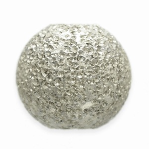 【1個売り】 ビーズパーツ 18金 ホワイトゴールド ボール玉 ダイヤモンドダスト加工 外径4.0mm 高さ4.0mm 穴径1.5mm スペーサー 丸玉 直径