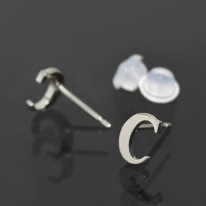 [ loose sale /1 piece ] earrings PT900 platinum C initial. earrings alphabet character l900pt lady's men's 