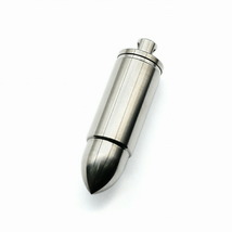 ペンダントトップ チタン 軽量でストレスフリー 弾丸型のネジ式ロケットペンダント 直径12.0mm 高さ42.0mm 銀色 チェーン付き_画像3
