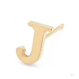 【バラ売り/1個】 ピアス 18金 ピンクゴールド J イニシャルのピアス アルファベット 文字｜K18PG 18k レディース メンズ