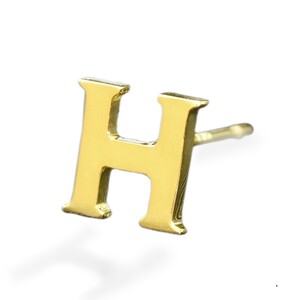 【バラ売り/1個】 ピアス 18金 イエローゴールド H イニシャルのピアス アルファベット 文字｜K18YG 18k レディース メンズ