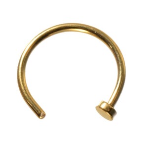 [ loose sale /1 piece ] body pierce titanium nose earrings no -stroke liru ring standard body earrings 20 gauge inside diameter 8.0mm Flat 2.0mm gold color 