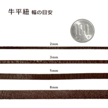 革紐 ウシ紐 日本製 ソフトレース牛革ひも 平紐 幅3.0mm 長さ150cm ゴールド 金｜手芸用品 金具 パーツ 部品_画像3