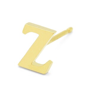 【バラ売り/1個】 ピアス 18金 イエローゴールド Z イニシャルのピアス アルファベット 文字｜K18YG 18k レディース メンズ