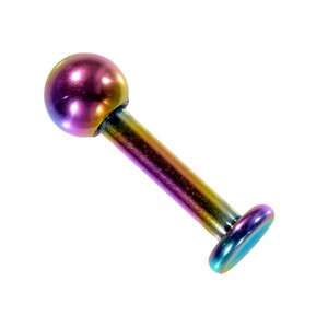 [ loose sale /1 piece ] body pierce titanium la Brett stud standard body earrings 14 gauge inside diameter 8.0mm ball 4.0mm disk 4.0mm rainbow color 