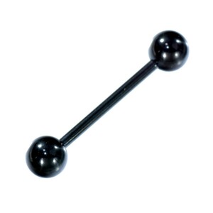 [ loose sale /1 piece ] body pierce titanium strut barbell standard body earrings 14 gauge inside diameter 18.0mm ball 6.0mm black 