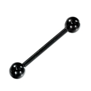 [ loose sale /1 piece ] body pierce titanium strut barbell standard body earrings 14 gauge inside diameter 18.0mm ball 5.0mm black 