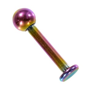 [ продажа по отдельности /1 шт ] пирсинги titanium la Brett stud стандартный 14 мера внутренний диаметр 10.0mm мяч 4.0mm диск 4.0mm радуга цвет 
