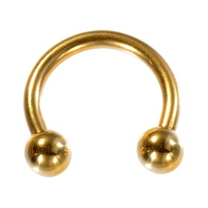 [ loose sale /1 piece ] body pierce titanium circular barbell standard body earrings 14 gauge inside diameter 10.0mm ball 4.0mm gold color 