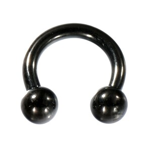 [ loose sale /1 piece ] body pierce titanium circular barbell standard body earrings 16 gauge inside diameter 6.0mm ball 3.0mm black 