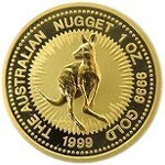Золотая монета 24k Кенгуру Золотая монета 1/10oz 1/10oz Австралия 1986~ Золотые слитки Чистое золото K24 24K|Монета Монета