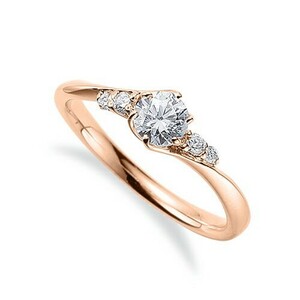 Кольцо 18 Золото -розовое золото натуральное каменное каменное кольцо лорд камень примерно 4,4 мм волна шесть когтей