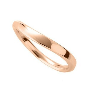 指輪 18金 ピンクゴールド シンプルモダンなウェーブリング 幅3.1mm