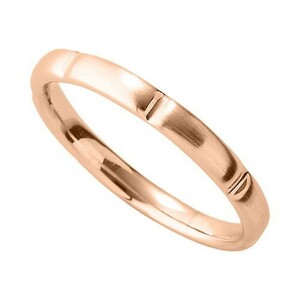 指輪 18金 ピンクゴールド シンプルモダンなデザインリング 幅2.6mm