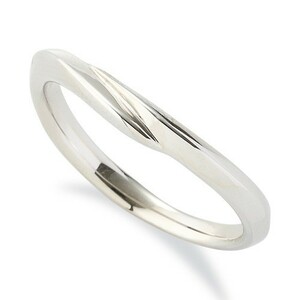 ring 18 gold white gold simple modern .V character ring width 3.0mm