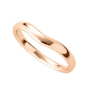 指輪 18金 ピンクゴールド シンプルモダンなV字リング 幅3.2mm