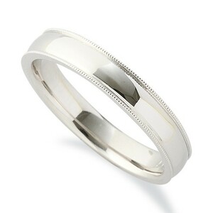  ring 18 gold white gold simple . elegant Mill strike . ring width 3.8mm