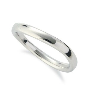 指輪 18金 ホワイトゴールド シンプルモダンなウェーブリング 幅3.0mm