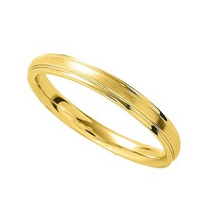 指輪 18金 イエローゴールド シンプルな段付きリング 幅2.6mm