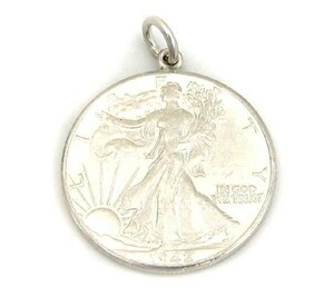 ペンダントトップ シルバー925 ウォーキングリバティー50セント硬貨ペンダント 表面:女神 裏面:イーグル 1916年～1947年 ヘッドのみ