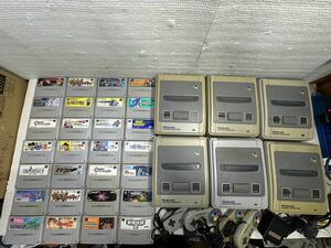 Nintendo 任天堂 スーパーファミコンHVC-002 本体6台通電確認　 動作未確認 ソフト40本セット　ジャンク品扱い