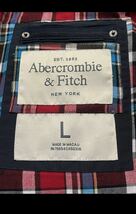 防風防寒！ Abercrombie & Fitch アバクロンビー＆フィッチ ダウンジャケット ジップアップ 裏地チェック ネイビー Lサイズ _画像6