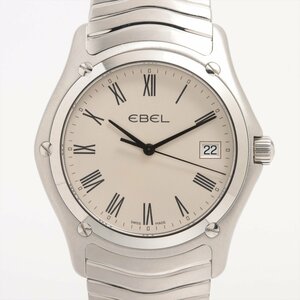 ■ 1円 ～ 中古 美品 ■ エベル EBEL ■ クラシックウェーブ E9255F41 ■箱説コマ クォーツ メンズ シルバー 銀色 ビジネス スイス 高級