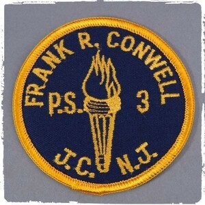AU48 FRANK R.CONWELL P.S. 3 J.C.N.J. 丸型 ビンテージ ワッペン パッチ ロゴ エンブレム 米国 輸入雑貨 刺繍