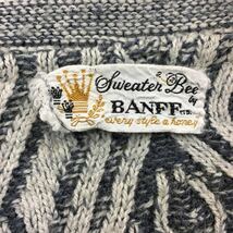 70s 70年代 sweater bee by banff ニットセーター Vネック グレー 長袖 vintage ビンテージ_画像9