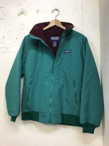 90s lands' end Ran z end USA made SQUALL JACKET green dark red nylon fleece jacket BOYS L adult XS degree good shell dosinchila