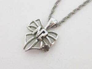 NINA RICCI Nina Ricci necklace Logo ribbon type silver color yu140
