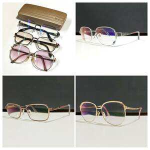 ◆AU ADVANCE HOYA EYEJEWERY 一部K18金具 眼鏡 フレーム メガネ 3点まとめ売り まとめて セット 検)ホヤ ローデンストック 眼鏡市場 1円～